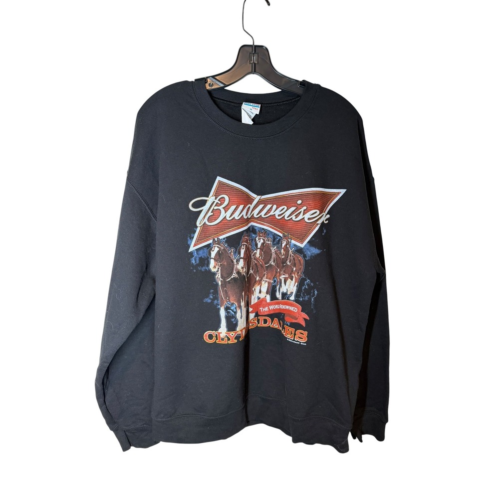 Junk Food Budweiser Clydesdales Sweatshirt Black Graphic Crewneck Medium UO - Picture 3 of 7